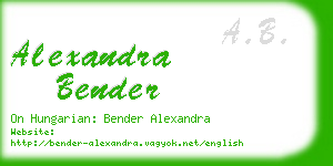 alexandra bender business card